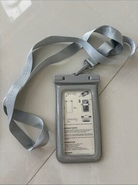 Kate Spade Gray Waterproof Phone Pouch with Matching Lanyard